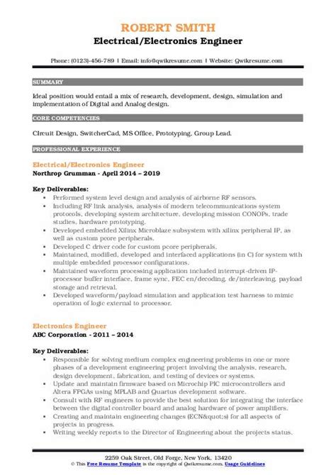 How To Write an Electronics Resume (With Template and Example).